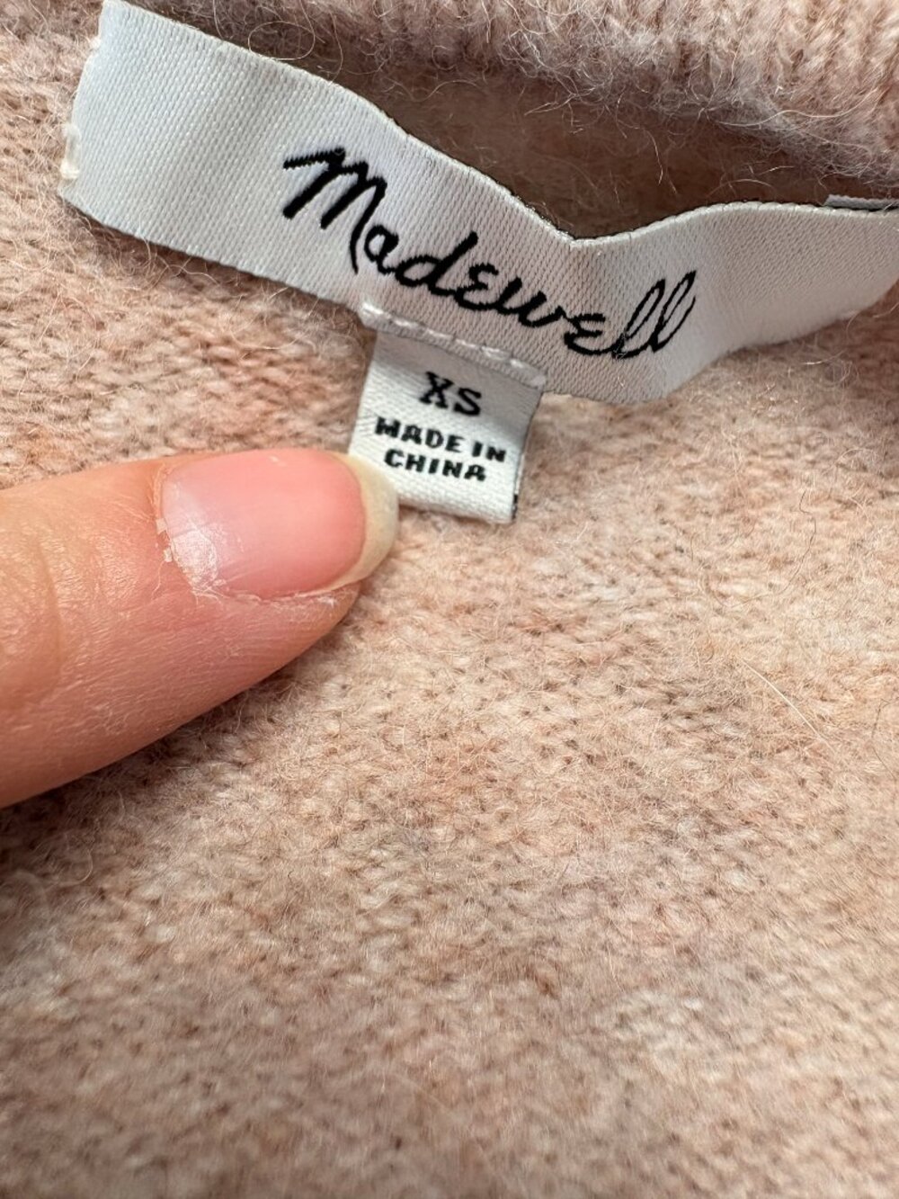 Madewell Pink Golden Brown Alpaca Wool Blend Colorblock Cardigan XS - Picture 5 of 8